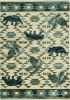 5' X 8' Ivory And Blue Woodland Lodge Area Rug