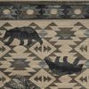 5' X 8' Ivory And Blue Woodland Lodge Area Rug
