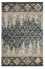 9' X 12' Slate Blue Charcoal And Beige Woodland Lodge Area Rug