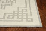5' X 7' Ivory And Gray Wool Geometric Hand Tufted Area Rug