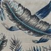 8' Blue And Gray Wool Botanical Leaves Hand Tufted Runner Rug