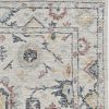 8' Ivory Gray And Red Wool Medallion Hand Tufted Runner Rug
