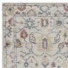 5' X 7' Ivory Gray And Red Wool Medallion Hand Tufted Distressed Area Rug