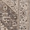 5' X 8' Gray Brown And Teal Floral Medallion Area Rug