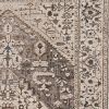 5' X 8' Gray Brown And Teal Floral Medallion Area Rug
