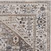 8' X 11' Ivory Gray And Brown Floral Medallion Area Rug