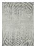 7' Ivory Grey Machine Woven Geometric Lines Indoor Runner Rug