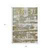 5' X 8' Ivory And Gold Abstract Area Rug