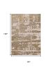 8' X 11' Ivory Taupe And Gold Abstract Area Rug