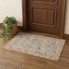 2' X 4' Blue And Beige Jute Floral Hand Woven Area Rug
