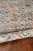 3' X 5' Blue And Beige Jute Floral Hand Woven Area Rug