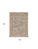 5' X 7' Blue And Beige Jute Floral Hand Woven Area Rug