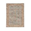 9' X 12' Blue And Beige Jute Floral Hand Woven Area Rug