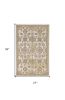 2' X 3' Ivory Beige And Gray Wool Floral Medallion Area Rug