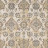 9' Ivory Beige And Gray Wool Floral Medallion Round Rug