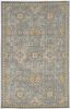 2' X 3' Sage Orange And Gray Wool Floral Distressed Area Rug