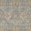 2' X 3' Sage Orange And Gray Wool Floral Distressed Area Rug