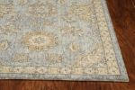 8' Sage Orange And White Wool Floral Distressed Runner Rug