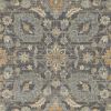 8' Taupe Orange And Gray Wool Floral Distressed Runner Rug