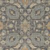 3' X 5' Taupe Orange And Gray Wool Floral Distressed Area Rug