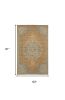 5' X 7' Brown And Gray Wool Medallion Area Rug