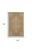 9' X 13' Brown And Gray Wool Medallion Area Rug