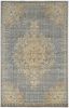9' X 13' Slate Gray And Orange Wool Medallion Area Rug