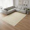 9' X 12' Beige And Ivory Abstract Hand Tufted Area Rug