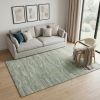 5' X 7' Blue Green And Beige Abstract Hand Tufted Area Rug