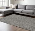 8' X 10' Gray And Dark Gray Wool Abstract Hand Tufted Area Rug