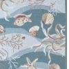 5' X 8' Beige Ivory And Brown Seashell and Coral Hand Hooked Area Rug