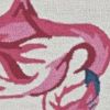 8' X 10' Ivory And Pink Flamingo Hand Hooked Area Rug