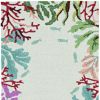 2' X 4' Blue Red And Green Fish and Coral Hand Tufted Area Rug