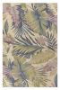 5' X 8' Green Pink And Purple Wool Tropical Botanical Hand Tufted Area Rug