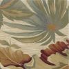 10' Ivory Green And Red Wool Tropical Botanical Hand Tufted Runner Rug