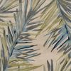 4' X 6' Ivory Blue And Green Wool Tropical Botanical Hand Tufted Area Rug