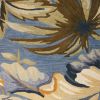10' Blue Beige And Green Wool Tropical Botanical Hand Tufted Runner Rug