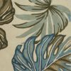 8' Brown Blue And Green Wool Tropical Botanical Hand Tufted Round Rug