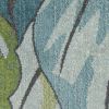 5' X 8' Ivory Blue And Green Botanical Leaves Area Rug