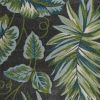 3' X 5' Gray Teal And Green Botanical Leaves Area Rug