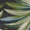5' X 8' Gray Teal And Green Botanical Leaves Area Rug
