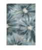 3' X 5' Teal Ivory And Gray Floral Area Rug