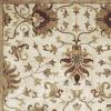 8' X 11' Champagne Red And Brown Wool Floral Medallion Hand Tufted Area Rug