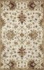 9' X 13' Champagne Red And Brown Wool Floral Medallion Hand Tufted Area Rug