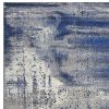 7' X 10' Blue Ivory And Gray Abstract Area Rug