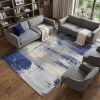 8' X 10' Blue Ivory And Gray Abstract Shag Area Rug