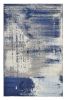 8' X 10' Blue Ivory And Gray Abstract Shag Area Rug