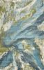 7' X 10' Teal Gray And Green Abstract Area Rug