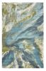7' X 10' Teal Gray And Green Abstract Area Rug