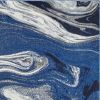 5' X 7' Blue And Beige Abstract Area Rug